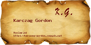 Karczag Gordon névjegykártya